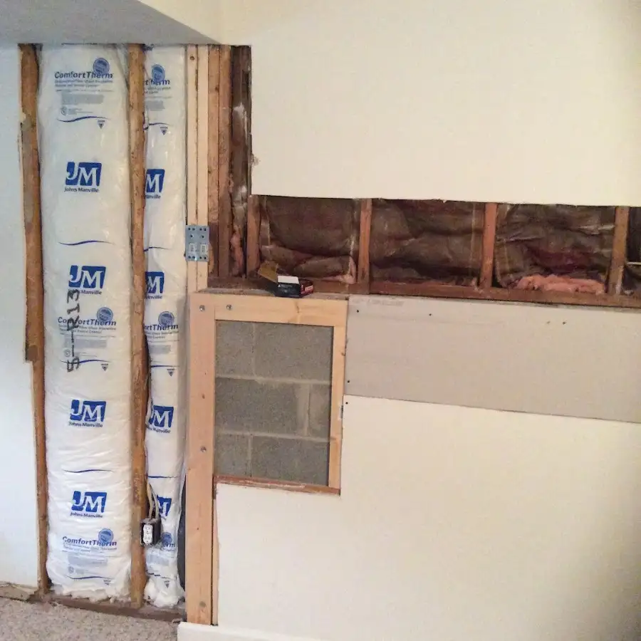 Wall insulation replacement during Contents Cleaning & Restoration in Hopewell